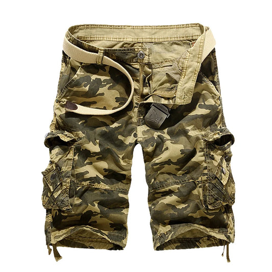 Camouflage Loose Cargo Shorts Men Military Camo Short Pants Homme