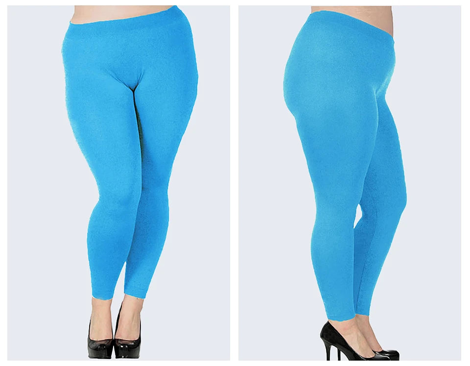 Women's Plus Size Modal Seamless High Waist Leggings Full Length Stretchy Basic