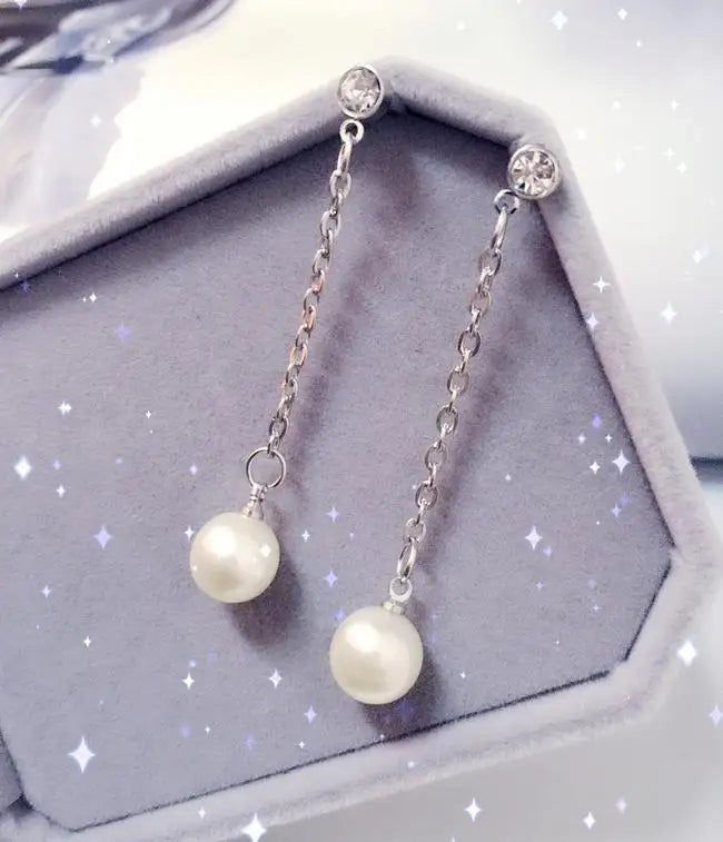 Best Selling Wild Fashion Simple Pearl Bean  Earrings Style Women Girls Earrings Jewelry Wholesale Crystal Earrings Brincos