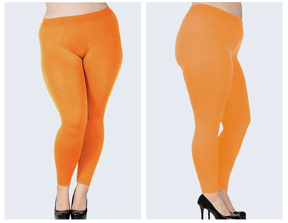 Women's Plus Size Modal Seamless High Waist Leggings Full Length Stretchy Basic