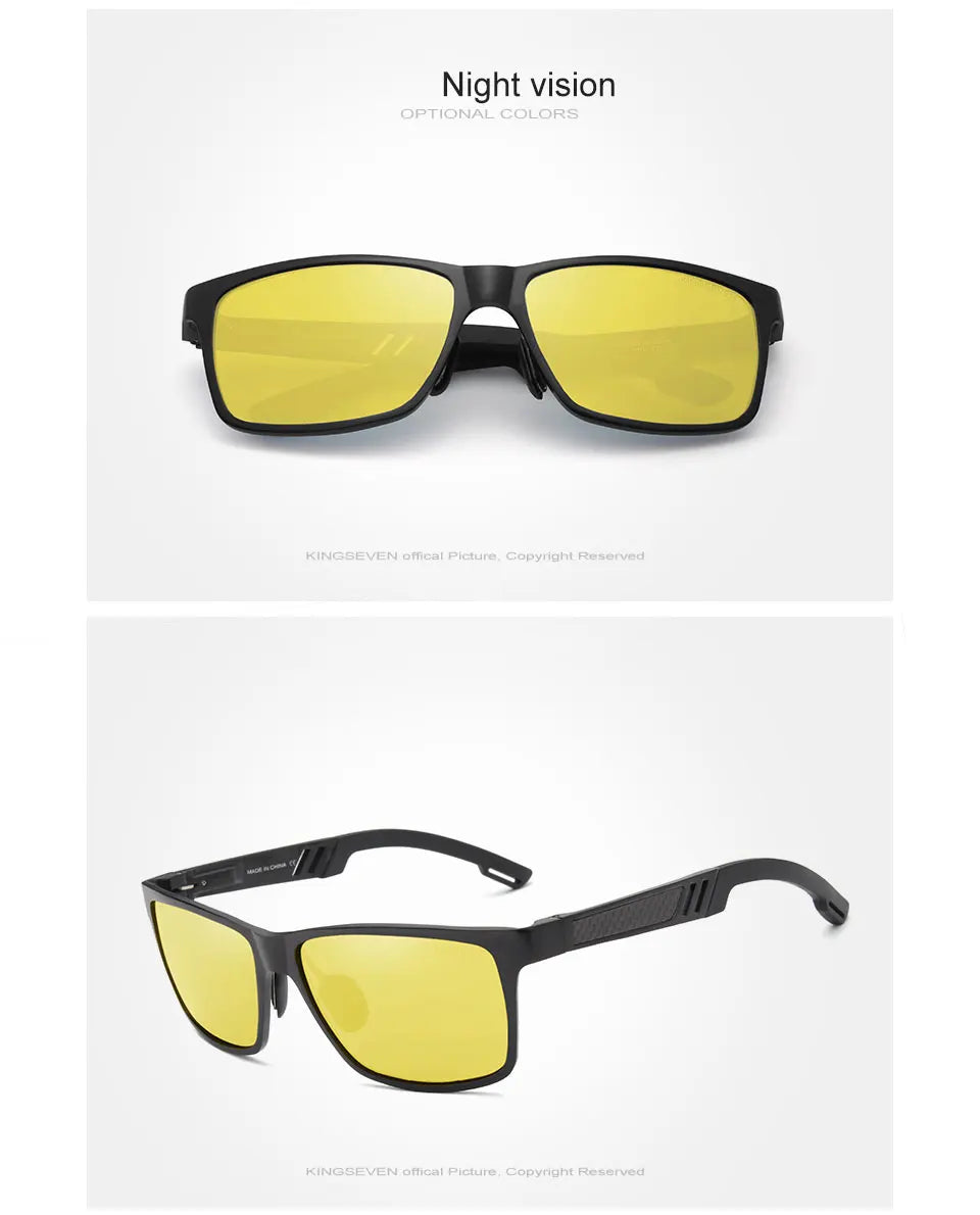 KINGSEVEN Men's Polarized Sunglasses Full Frame Aluminum Material Driving Glasses Eyewear Shades For Men Oculos masculino