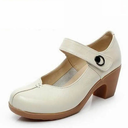 GKTINOO Spring Autumn Shoes Woman 2023 Genuine Leather Women Pumps Lady Leather Round Toe Platform Shallow Mouth Shoe Size 32-42