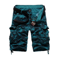 Camouflage Loose Cargo Shorts Men Military Camo Short Pants Homme