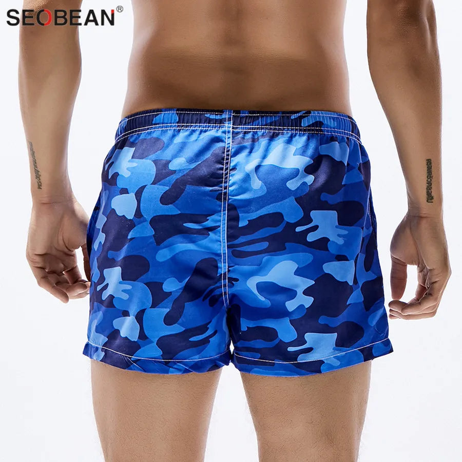 SEOBEAN Men's Board Shorts Men Camouflage Beach Shorts Male Summer Seaside Quick Dry Beachwear Bermudas Shorts With Pockets