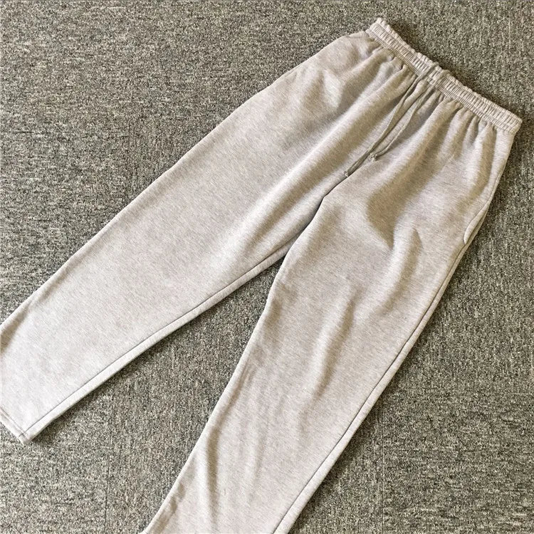 Men Plus Size Pants Solid Baggy Loose Elastic Pants Cotton Sweatpants Casual Pants