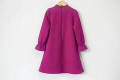 Thick Velvet Girls Dress Autumn Winter Teen Girls Warm Fleece Purple Sweatshirt Dresses