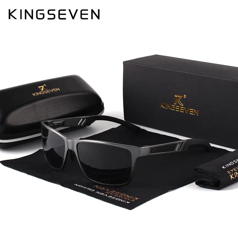 KINGSEVEN Men's Polarized Sunglasses Full Frame Aluminum Material Driving Glasses Eyewear Shades For Men Oculos masculino
