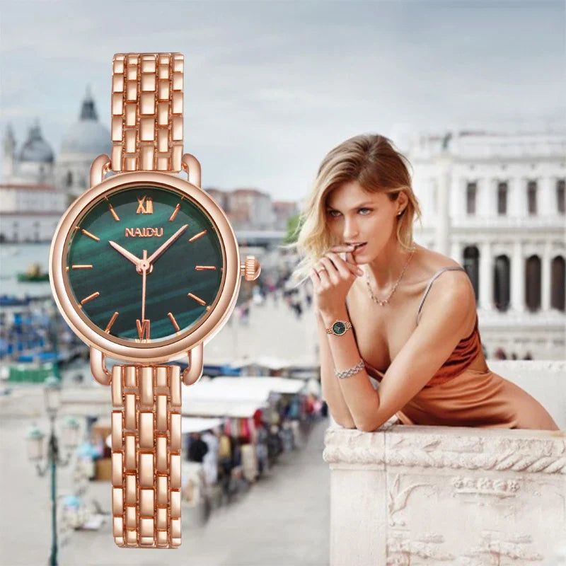 Fashion Rose Gold Woman Watch Luxury Stainless Steel Ladies Watches Small Dial Elegant Female Quartz Bracelet Wristwatch reloj