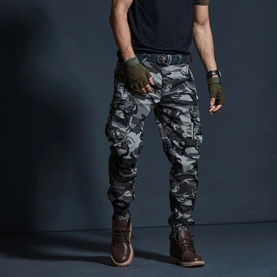 Khaki Casual Pants Men Tactical Joggers Camouflage Cargo Pants
