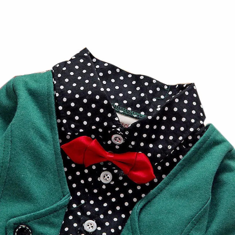 Kid Clothes Sets Spring Autumn Baby Boys Long Sleeve Gentleman Suit Children Tie Shirt Pants 2Ps Infant Clothes Christmas Outfit
