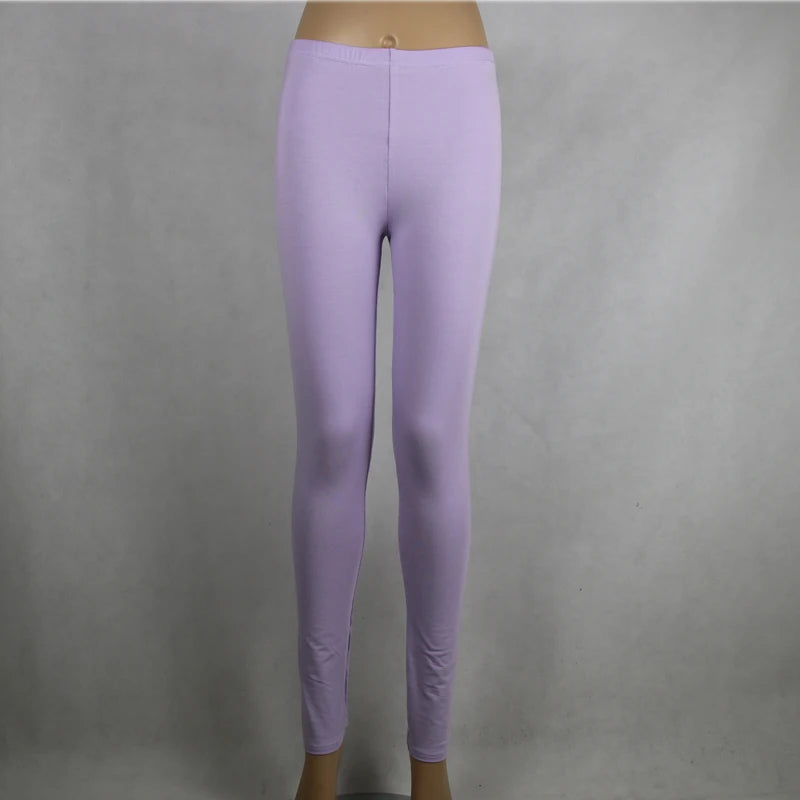 Solid Color Leggings S-7xl Women Modal Cotton Leggings Long Legging Pants Grey