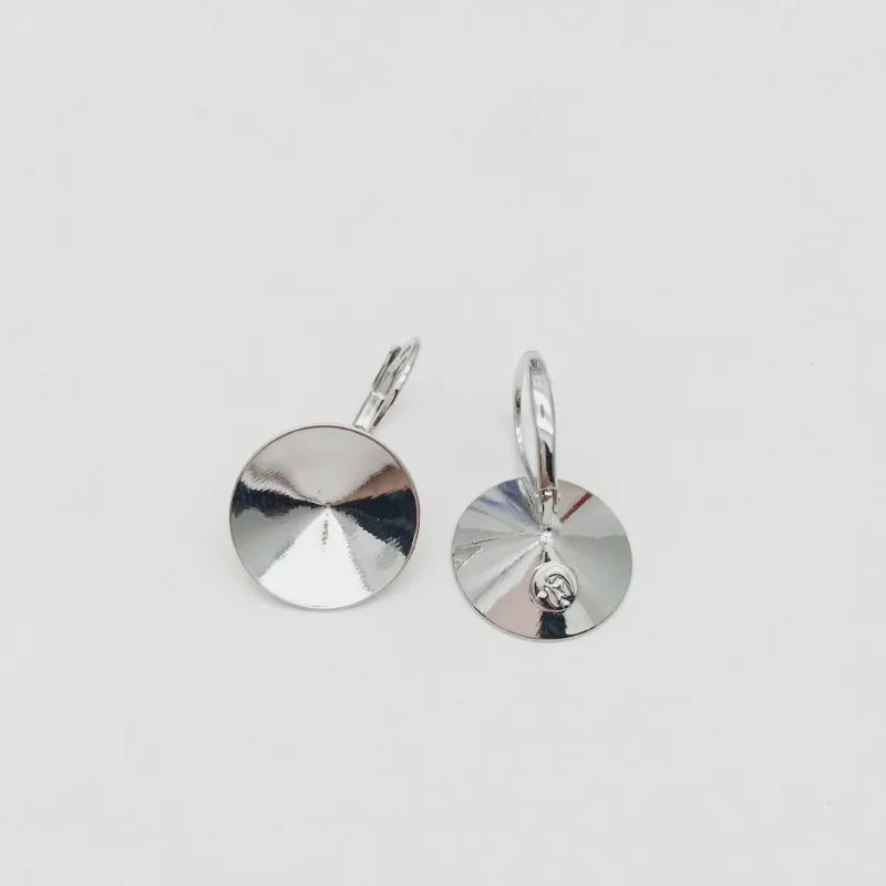 Ms.Betti 14mm Rivoli Earrings Findings 1122 Austrian Crystal Copper Settings With French Lever Back For Jewelry DIY Making