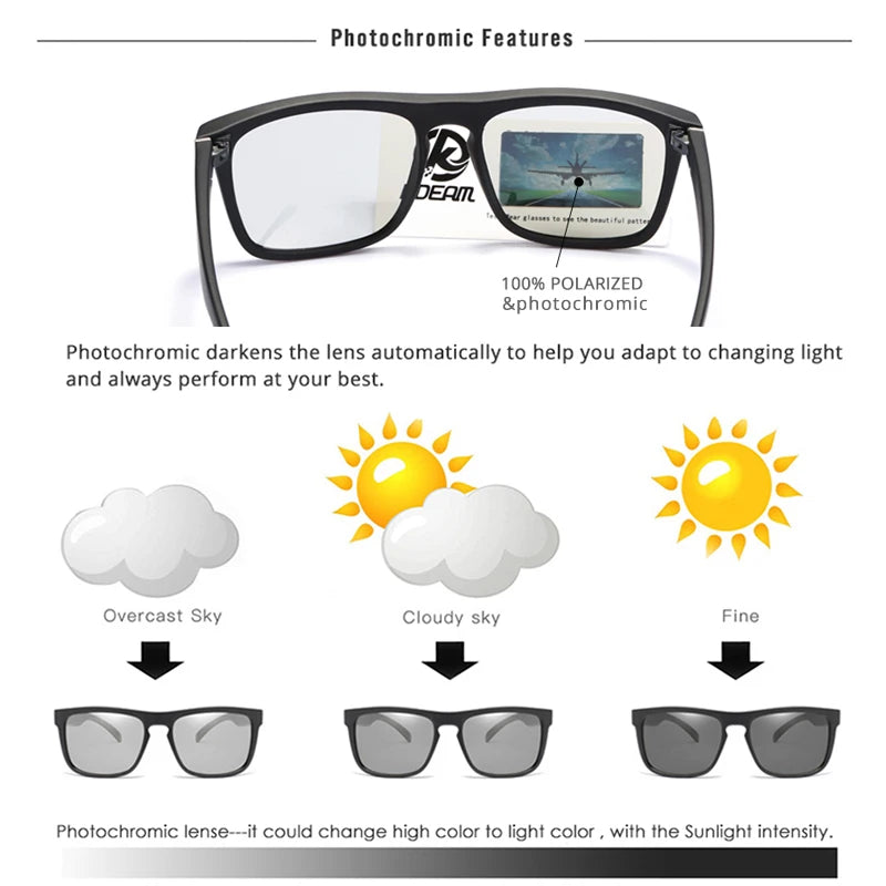 Sunglasses For Men and Women UV-Block Night Driving Glasses Photochromic