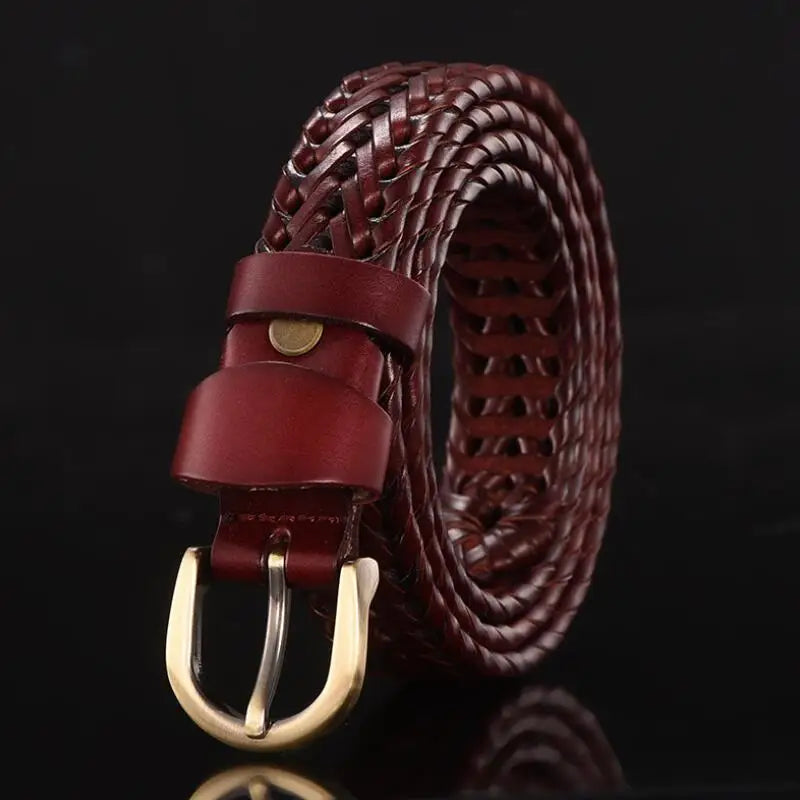 Women Braided Belt For Men's Woven Belt Luxury Genuine Leather Cow Straps Hand Knitted Designer Men For Jeans Girdle Male Belts