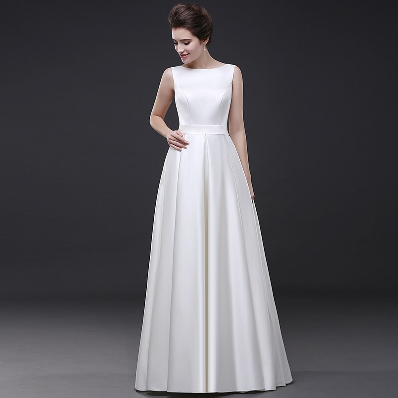 White Bridesmaid Dresses: Beach Wedding Dresses Vestido Noiva Simple White
