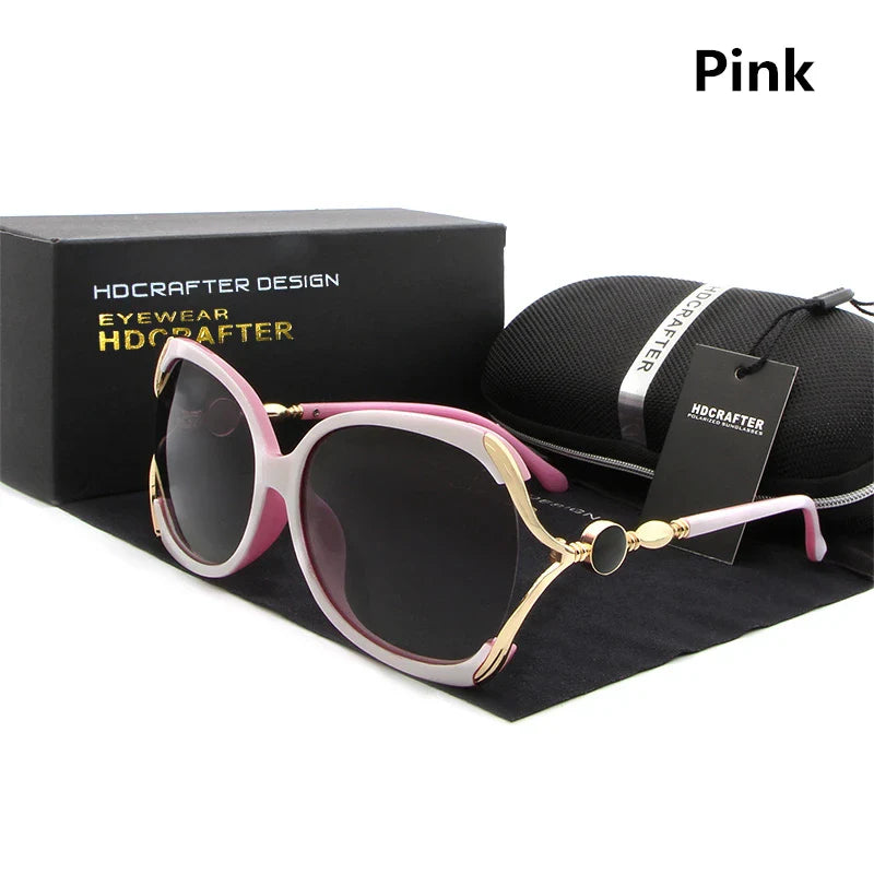 HDCRAFTER Luxury Brand Polarized Sunglasses Women Designer Cat Eye Sun Glasses for Women oculos de sol with Original Box