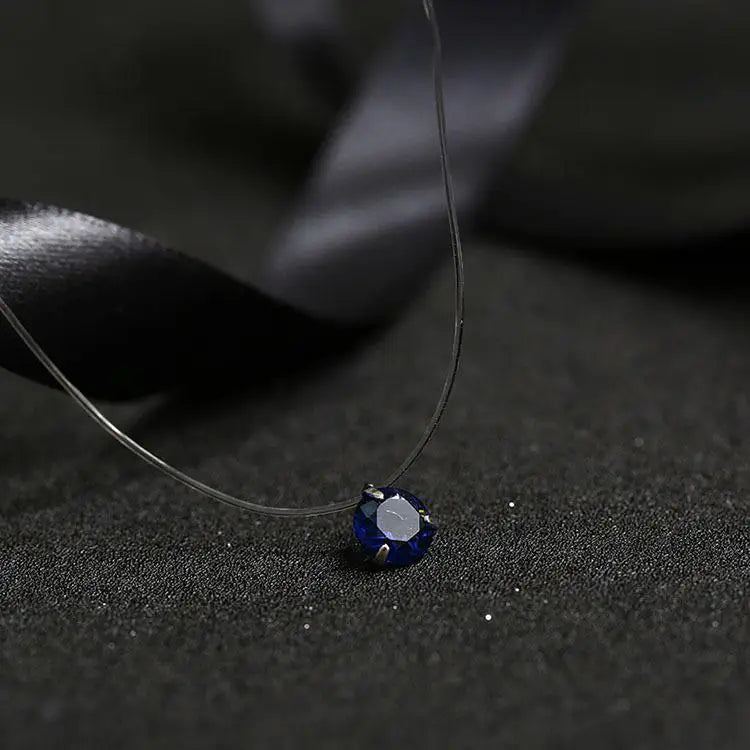 2019 Female New Heart Star Necklace Meteorite Pendant Transparent Fishing Line Invisible Women Zircon Pendants Necklace Jewelry