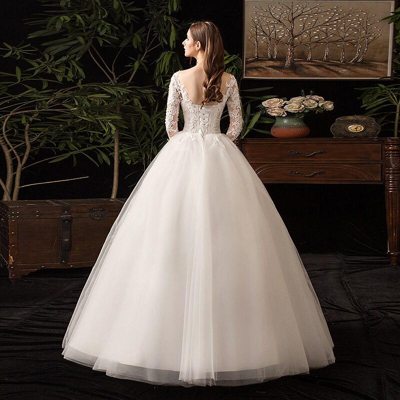 White Bridesmaid Dresses: Full Sleeve Wedding Dresses Ball Gown Wedding Gowns