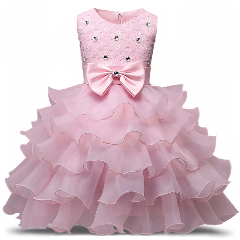 Flower Girl Dress Tutu Fluffy  Baby Girls Dresses Vestidos Wedding Party Children