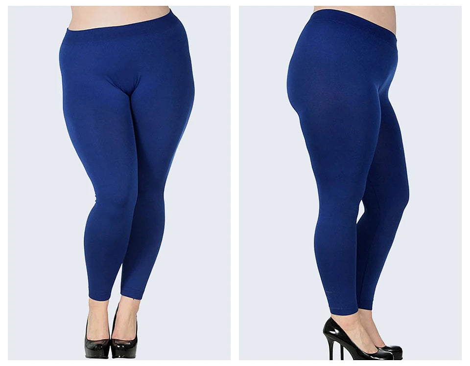 Women's Plus Size Modal Seamless High Waist Leggings Full Length Stretchy Basic