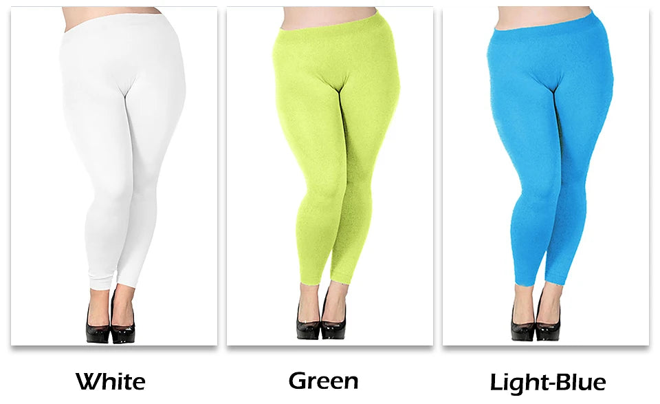 Women's Plus Size Modal Seamless High Waist Leggings Full Length Stretchy Basic