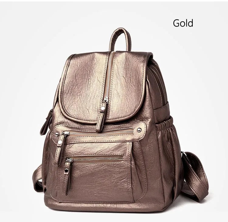 Women High Quality Leather Backpacks Vintage Female Shoulder Bag Sac a Dos Travel Ladies Bagpack Mochilas School Bags For Girls