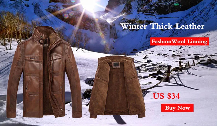 Autumn Winter Mens PU Leather Jacket Motorcycle Leather Coats Mens