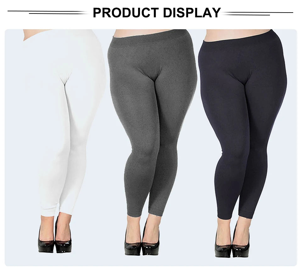 Women's Plus Size Modal Seamless High Waist Leggings Full Length Stretchy Basic