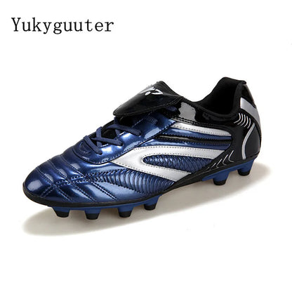 Men Football Soccer Boots Athletic Shoes Leather Big Size High Top Cleats