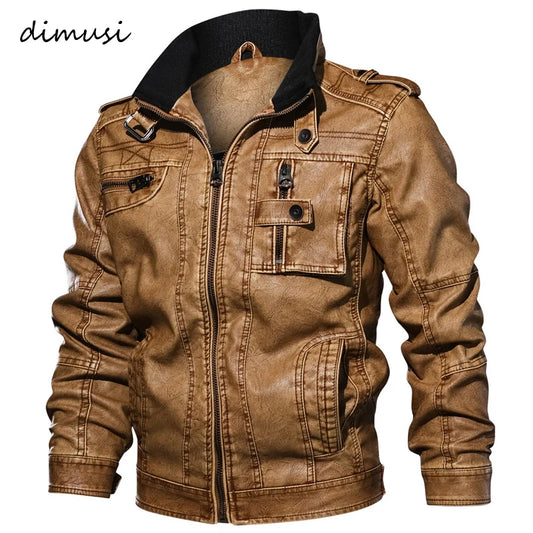 Men Autumn Winter PU Leather Jacket Motorcycle Leather Jackets Male