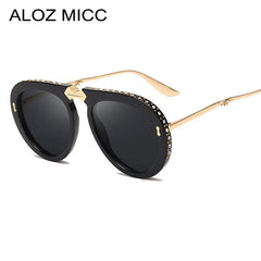 Pilot Sunglasses Women Men Design Rhinestone Fashion Eyewear