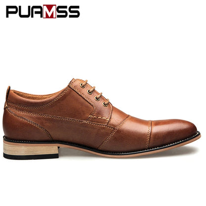 Brand Men Shoes Top Quality Oxfords British Style Men Genuine Leather Dress Shoes Business Formal Shoes Men Flats Plus Size 50