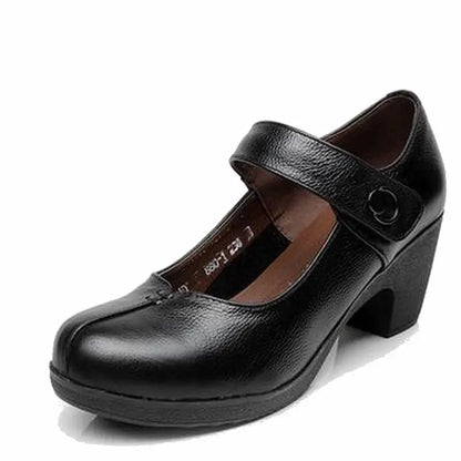 GKTINOO Spring Autumn Shoes Woman 2023 Genuine Leather Women Pumps Lady Leather Round Toe Platform Shallow Mouth Shoe Size 32-42