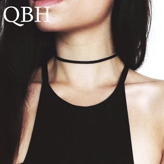 Minimalist Black Sexy Chokers Necklace Leather Harajuku Gothic