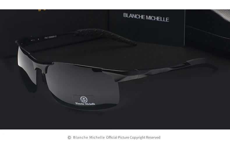 Sunglasses Polarized Men UV400 Rectangle Gold Outdoor Driving Sun Glasses