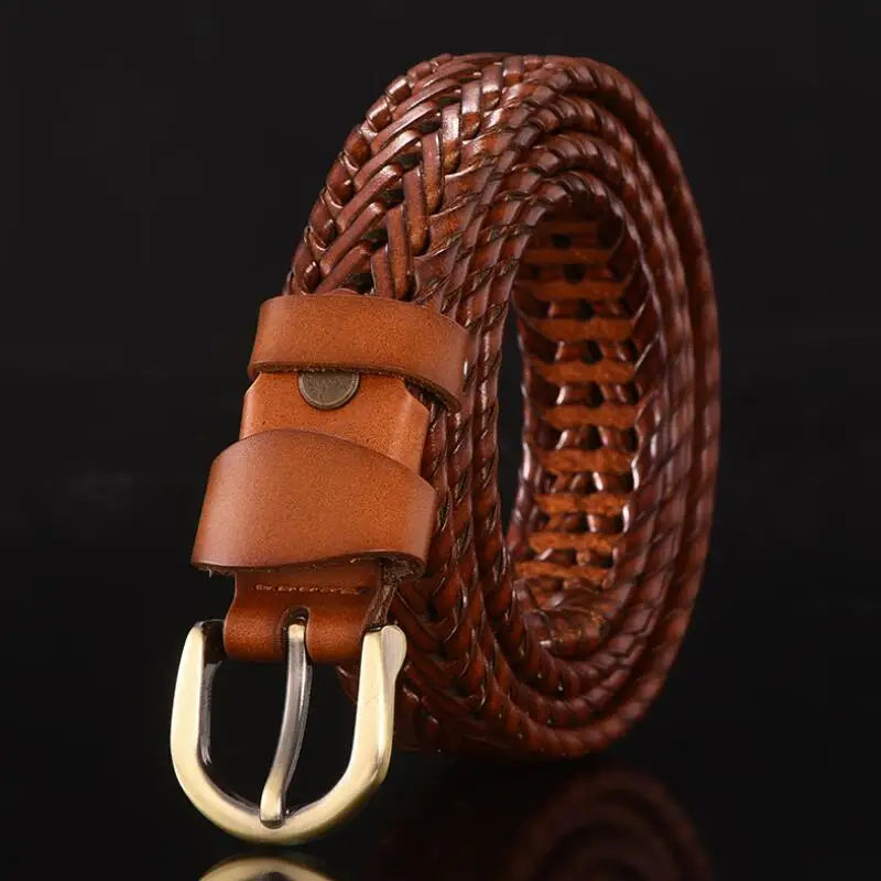 Women Braided Belt For Men's Woven Belt Luxury Genuine Leather Cow Straps Hand Knitted Designer Men For Jeans Girdle Male Belts