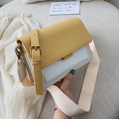 Contrast color Leather Crossbody Bags For Women Travel Handbag Fashion Simple