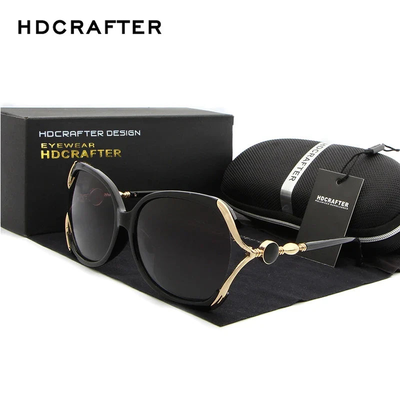 HDCRAFTER Luxury Brand Polarized Sunglasses Women Designer Cat Eye Sun Glasses for Women oculos de sol with Original Box