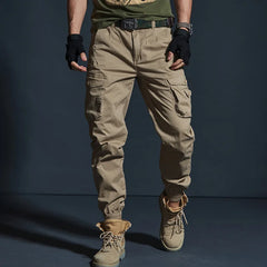 Khaki Casual Pants Men Tactical Joggers Camouflage Cargo Pants