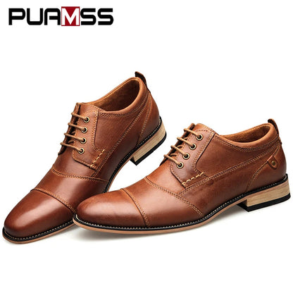 Brand Men Shoes Top Quality Oxfords British Style Men Genuine Leather Dress Shoes Business Formal Shoes Men Flats Plus Size 50