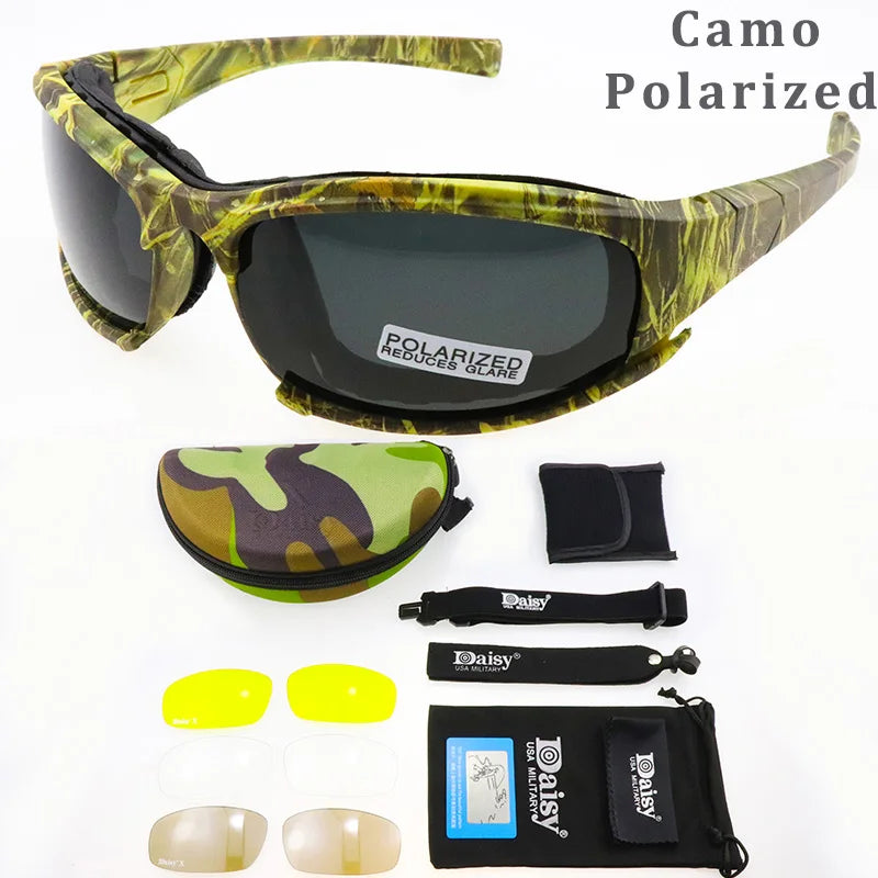 Polarized Photochromic Tactical Glasses Military Goggles Army Sunglasses