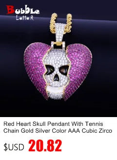 Bubble Letter Miami Cuban Link Rings for Men Gold Color Iced Out Full Zircon Hip Hop