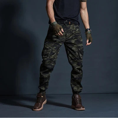 Khaki Casual Pants Men Tactical Joggers Camouflage Cargo Pants