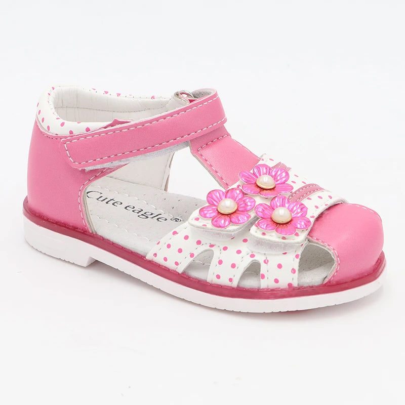 Cute Eagle Summer Girls Sandals  Pu Leather Toddler Kids Shoes Closed Toe Baby