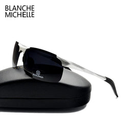 Sport Sunglasses Polarized Men UV400 Rectangle Gold Outdoor Driving Sun Glasses