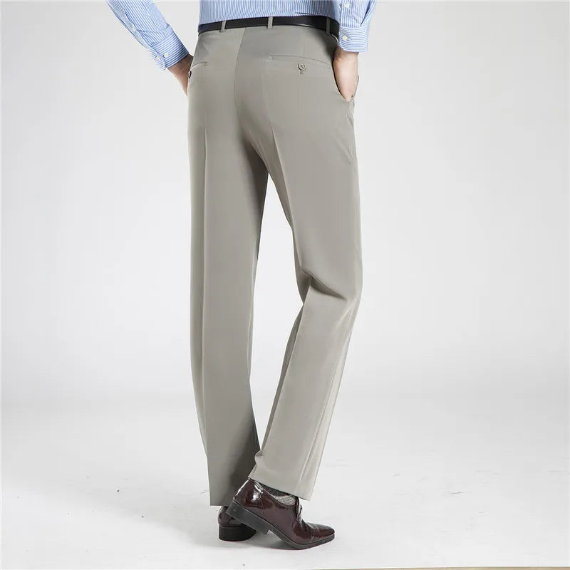 Mens Trousers Formal  Summer Suit Pants Men Office  Cotton Pants Straight Loose