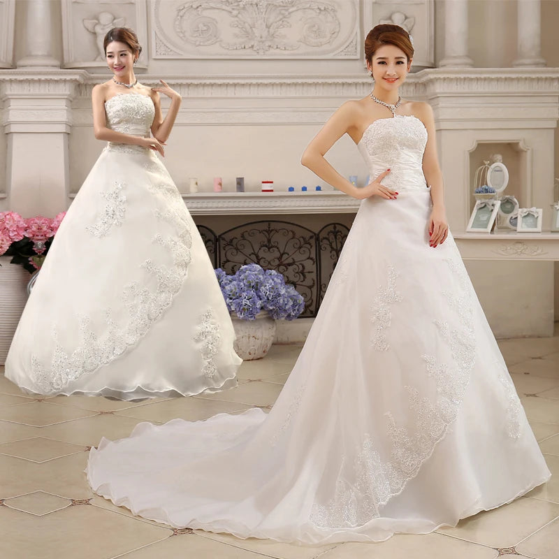 White Bridesmaid Dresses: Wedding Dress White Princess Bride Gowns
