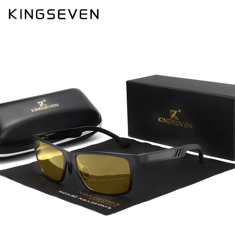 KINGSEVEN Men's Polarized Sunglasses Full Frame Aluminum Material Driving Glasses Eyewear Shades For Men Oculos masculino