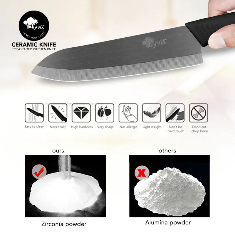 Kitchen knives Ceramic Knives Accessories set 3" Paring 4" Utility 5" Slicing 6" chef Knife