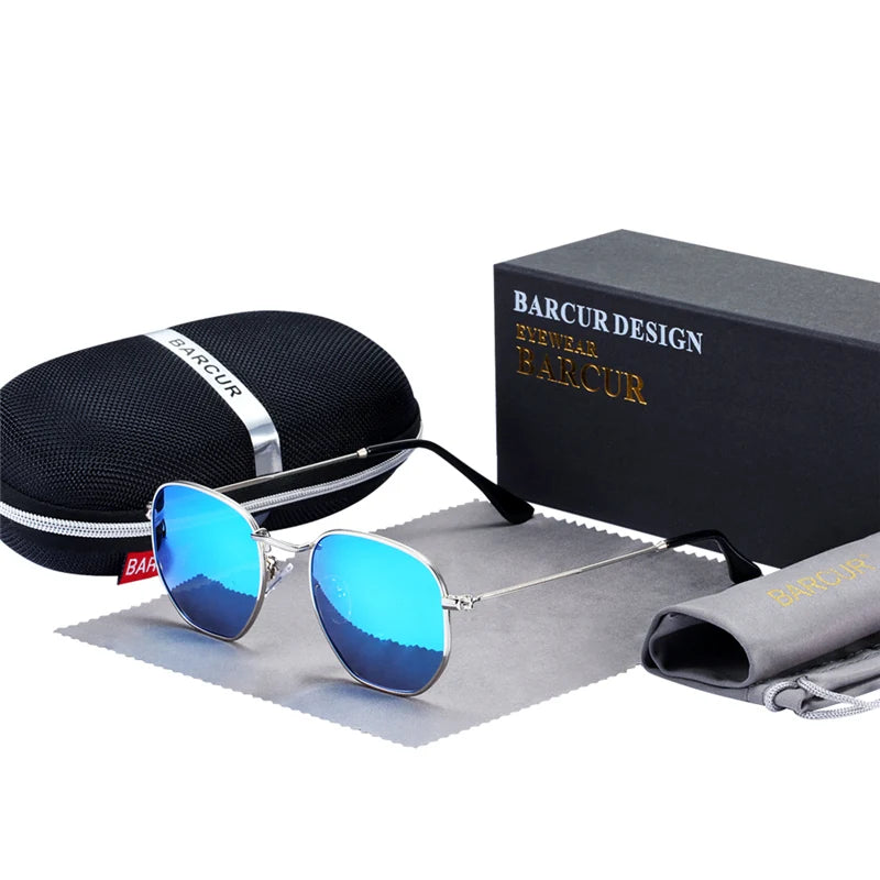 Sunglasses Man Hexagon Sunglasses Metal Frame Eyewear Sunglasses